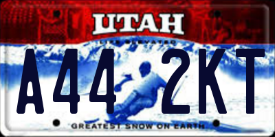 UT license plate A442KT
