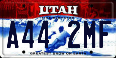 UT license plate A442MF