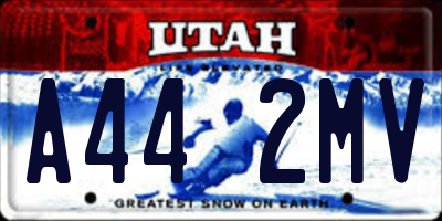 UT license plate A442MV