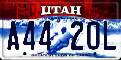 UT license plate A442OL