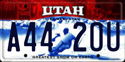 UT license plate A442OU