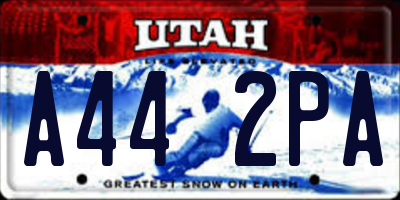 UT license plate A442PA