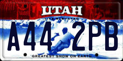 UT license plate A442PB