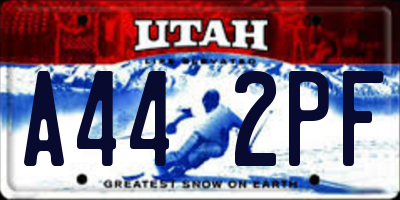 UT license plate A442PF