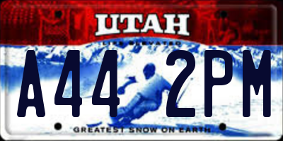 UT license plate A442PM