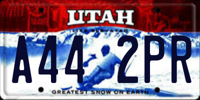 UT license plate A442PR
