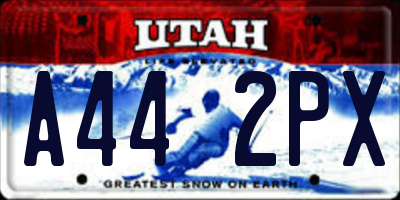 UT license plate A442PX