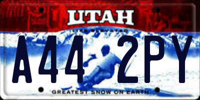 UT license plate A442PY