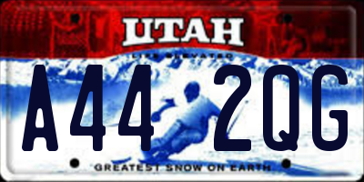 UT license plate A442QG