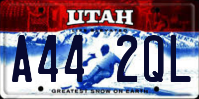 UT license plate A442QL
