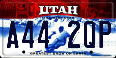 UT license plate A442QP