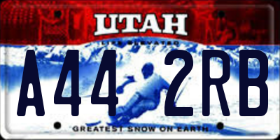 UT license plate A442RB