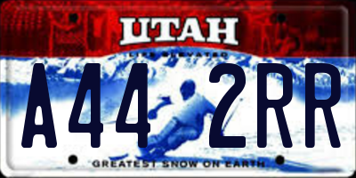 UT license plate A442RR