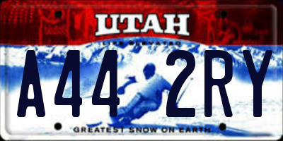 UT license plate A442RY
