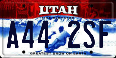 UT license plate A442SF