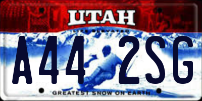 UT license plate A442SG