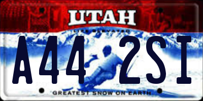 UT license plate A442SI