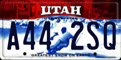 UT license plate A442SQ
