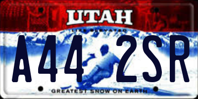 UT license plate A442SR