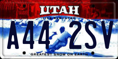 UT license plate A442SV