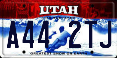 UT license plate A442TJ