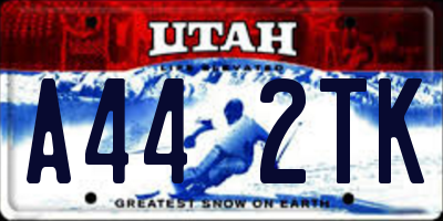 UT license plate A442TK