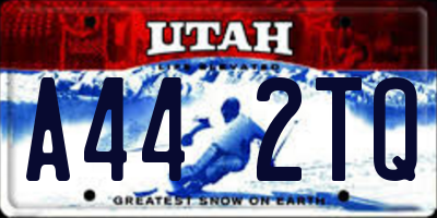 UT license plate A442TQ