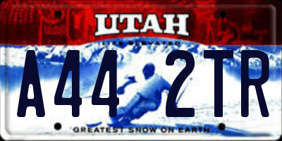 UT license plate A442TR