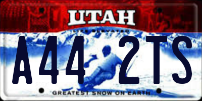 UT license plate A442TS