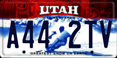 UT license plate A442TV