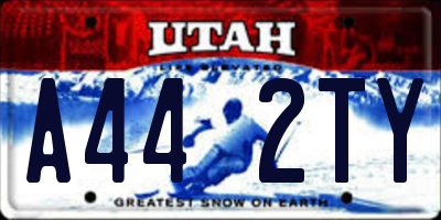 UT license plate A442TY