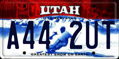 UT license plate A442UT
