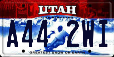 UT license plate A442WI