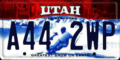 UT license plate A442WP