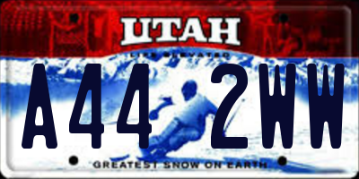 UT license plate A442WW