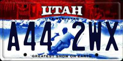 UT license plate A442WX