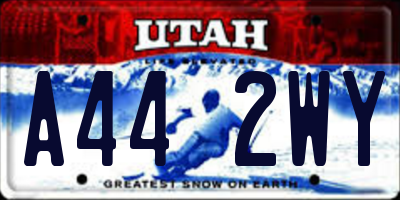 UT license plate A442WY