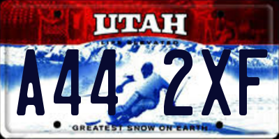 UT license plate A442XF