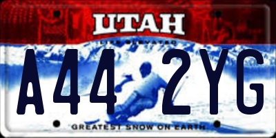 UT license plate A442YG