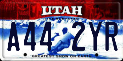 UT license plate A442YR