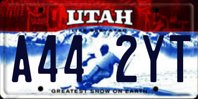 UT license plate A442YT