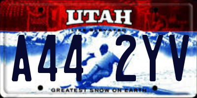 UT license plate A442YV