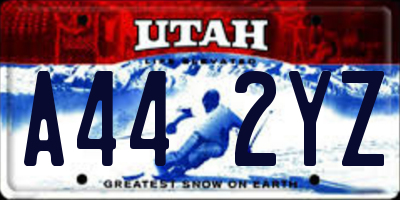 UT license plate A442YZ