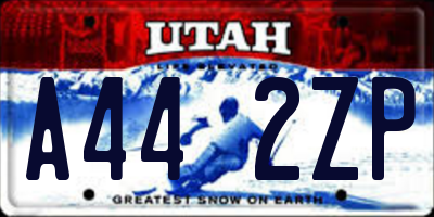 UT license plate A442ZP
