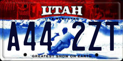 UT license plate A442ZT