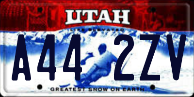 UT license plate A442ZV