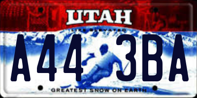 UT license plate A443BA