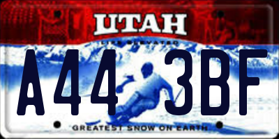 UT license plate A443BF