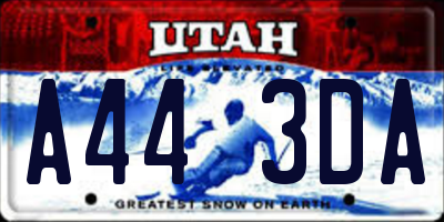 UT license plate A443DA