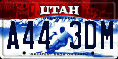 UT license plate A443DM